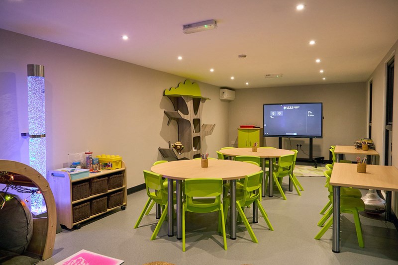 Inside the new modular classroom at Copley Primary School